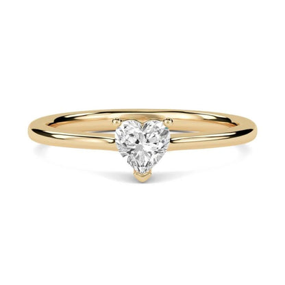0.50Ctw Moissanite Blush Heart Minimalist Ring
