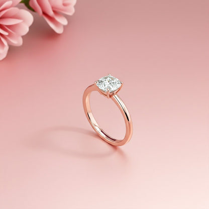1Ctw Moissanite Solo Cushion Ring