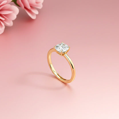 1Ctw Moissanite Solo Cushion Ring