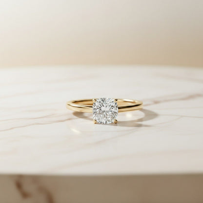 1Ctw Moissanite Solo Cushion Ring