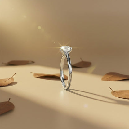 1.25Ctw Asscher Moissanite Solitary Ring