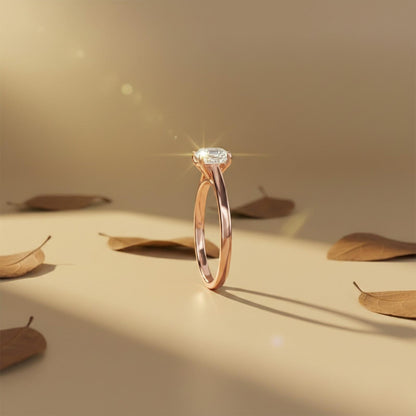 1.25Ctw Asscher Moissanite Solitary Ring