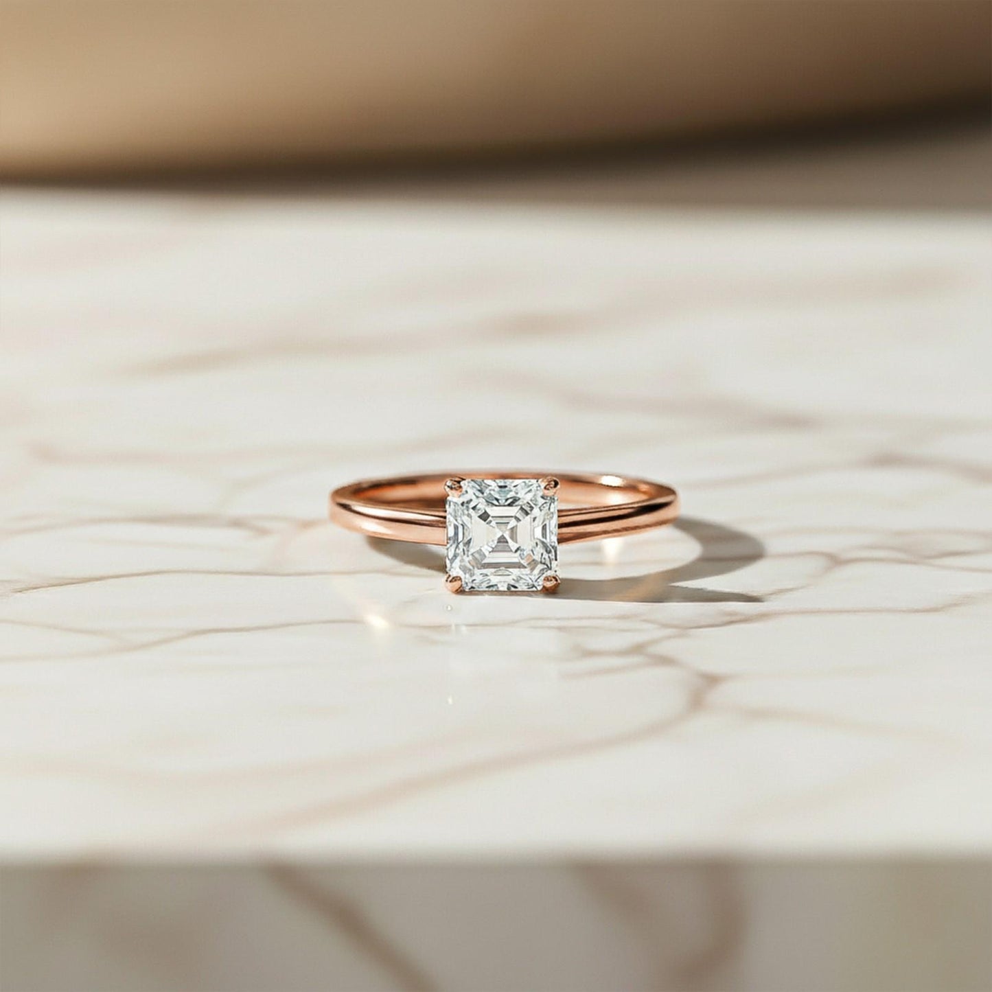 1.25Ctw Asscher Moissanite Solitary Ring