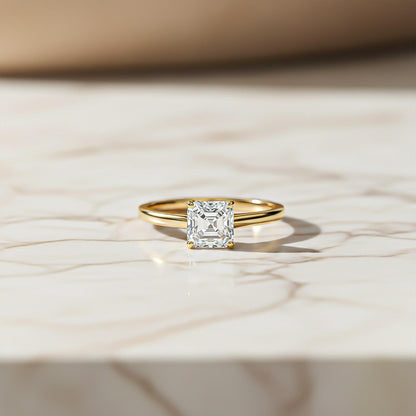 1.25Ctw Asscher Moissanite Solitary Ring