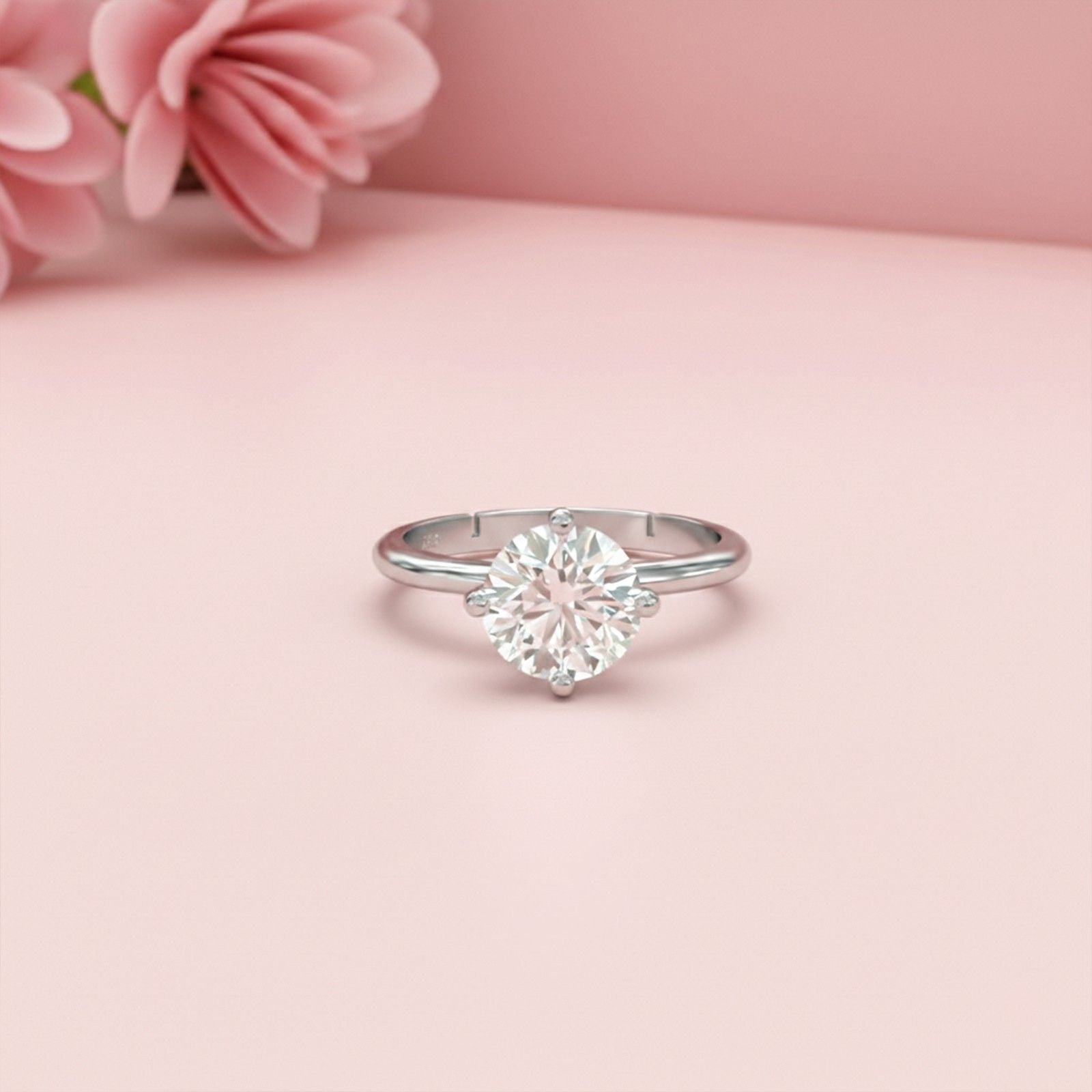 0.50Ctw Round Moissanite Centered Ring