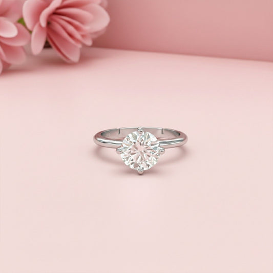 0.50Ctw Round Moissanite Centered Ring