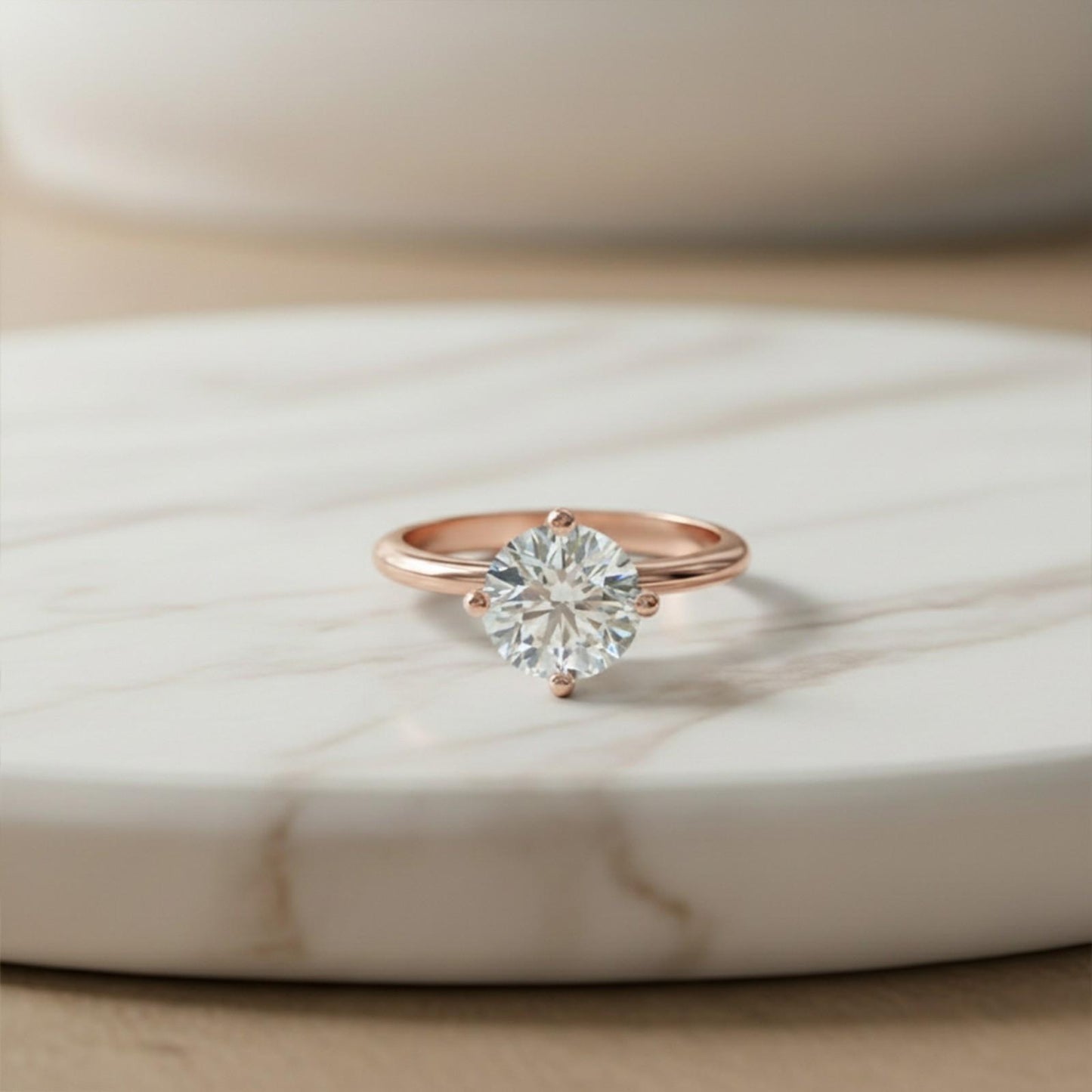 0.50Ctw Round Moissanite Centered Ring