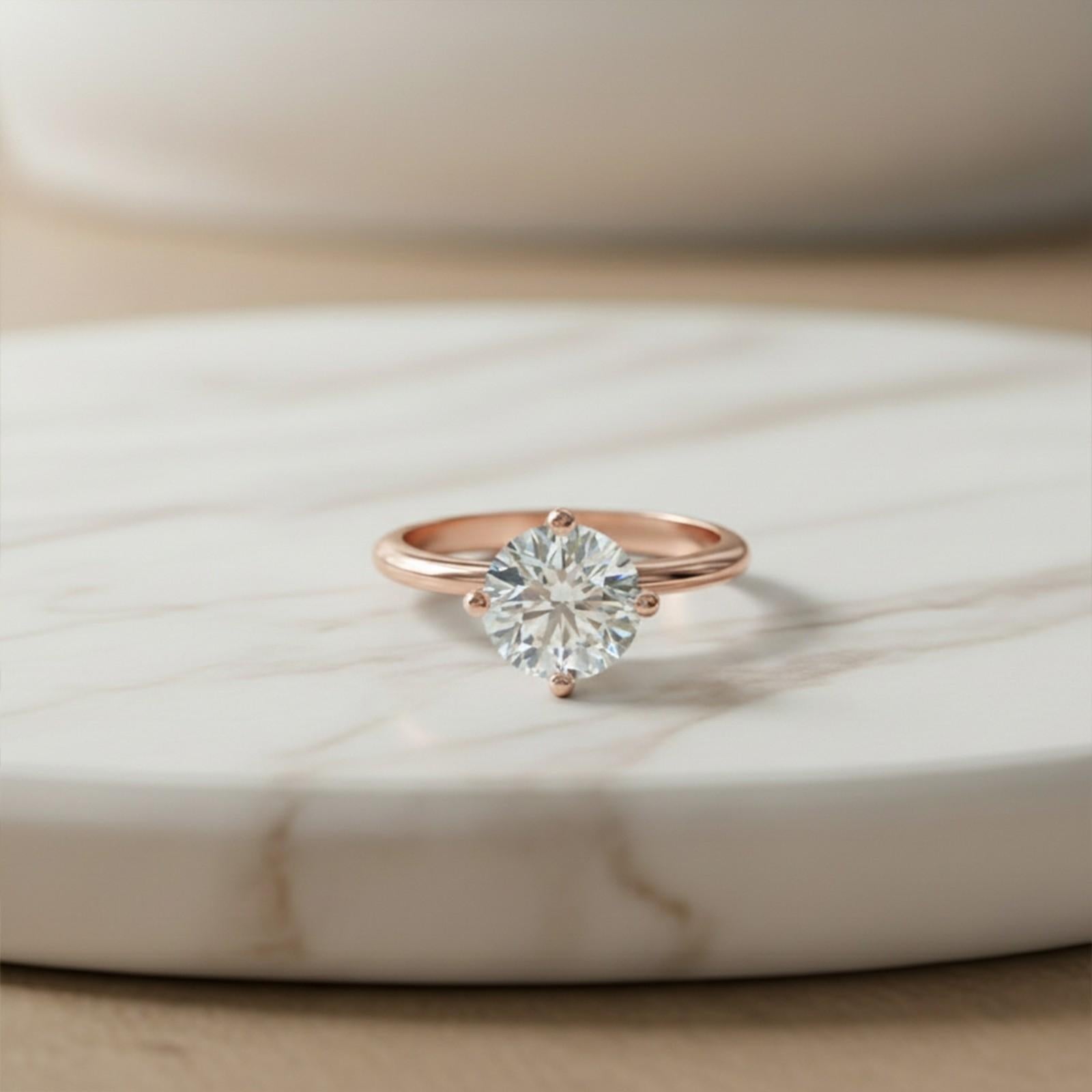 0.50Ctw Round Moissanite Centered Ring