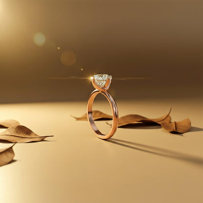 0.50Ctw Round Moissanite Centered Ring