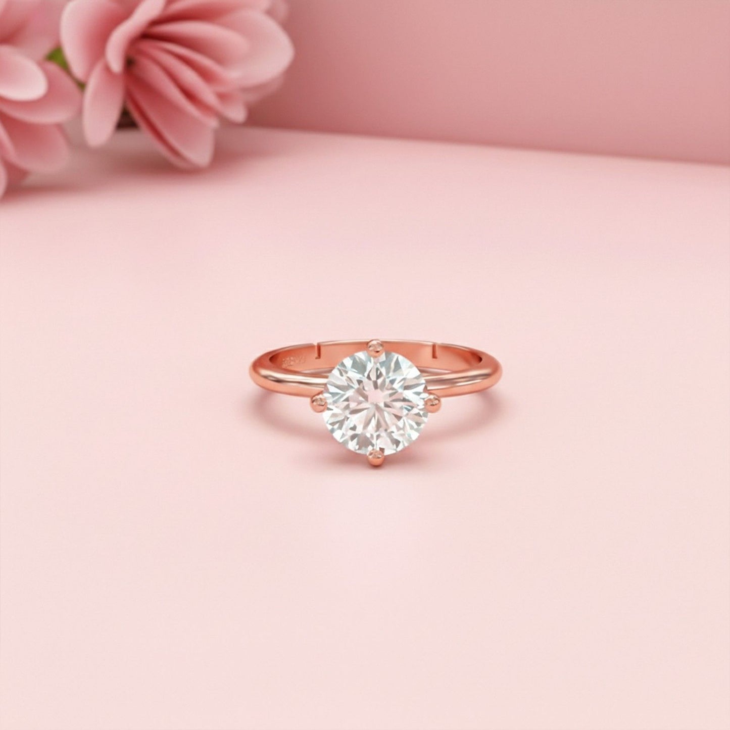 0.50Ctw Round Moissanite Centered Ring