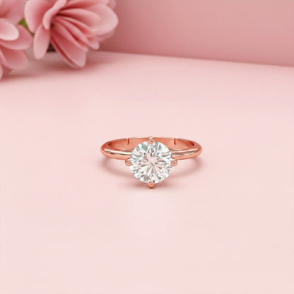 0.50Ctw Round Moissanite Centered Ring