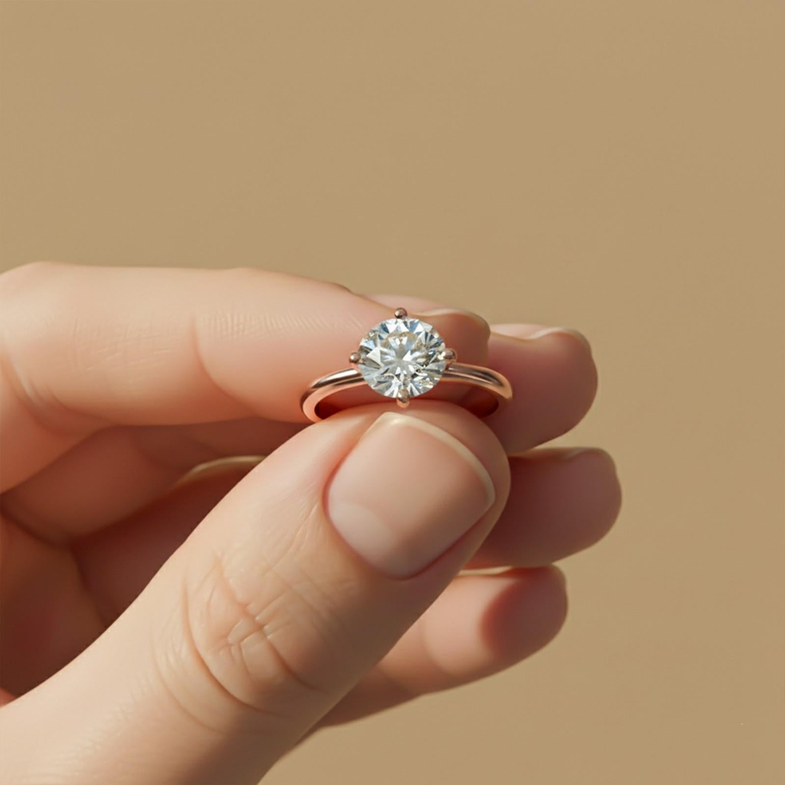 0.50Ctw Round Moissanite Centered Ring
