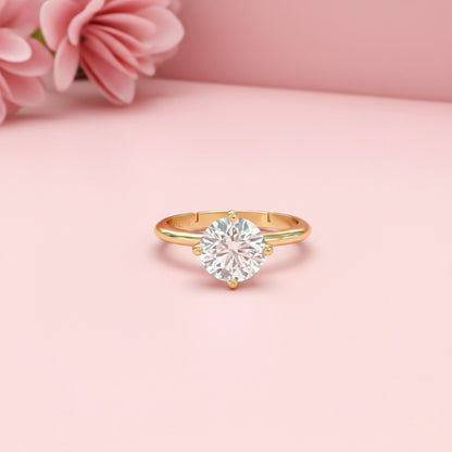 0.50Ctw Round Moissanite Centered Ring