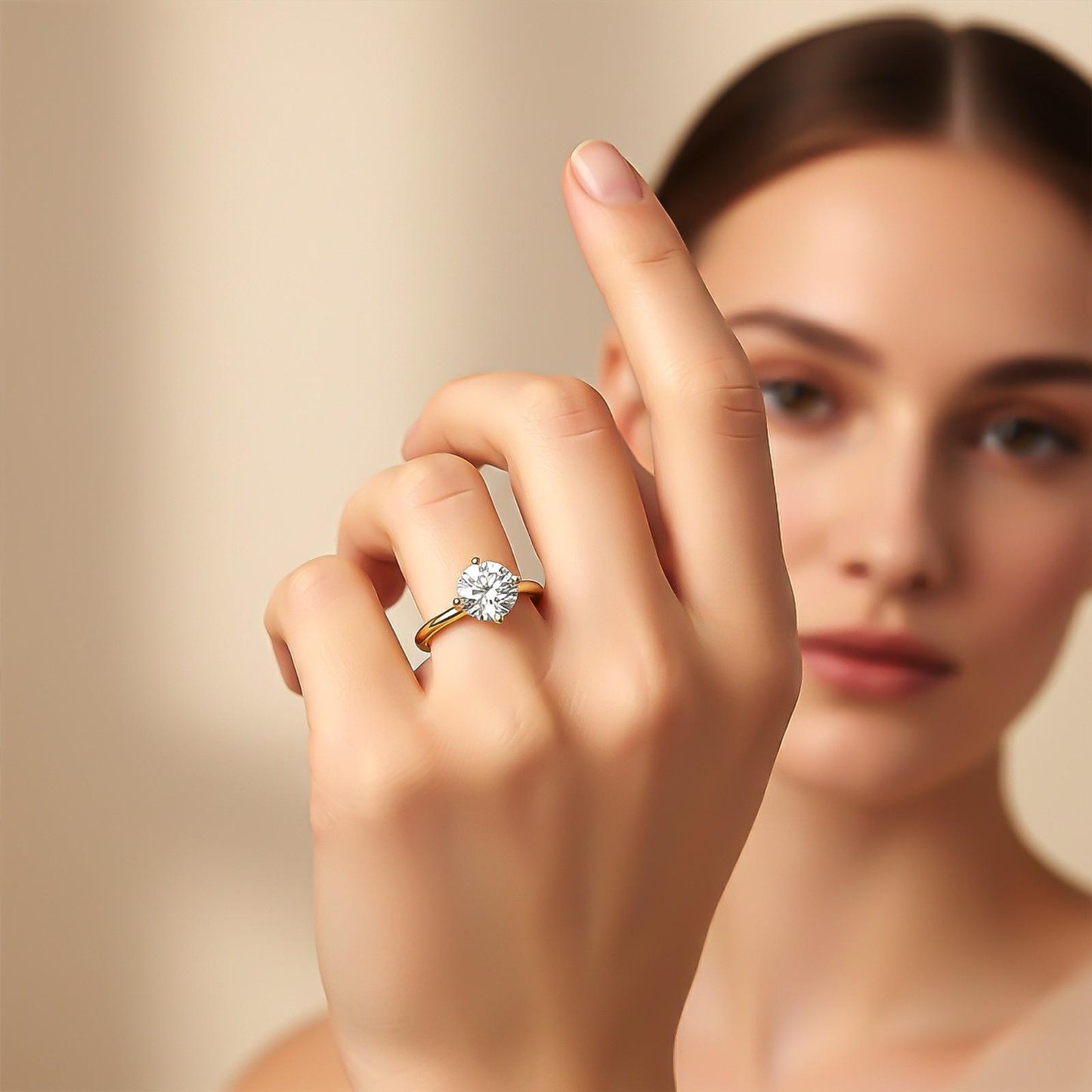 0.50Ctw Round Moissanite Centered Ring