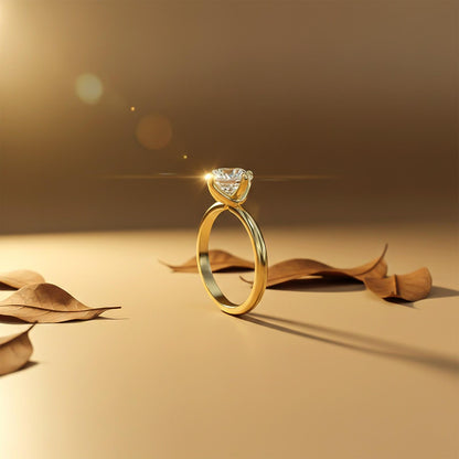 0.50Ctw Round Moissanite Centered Ring