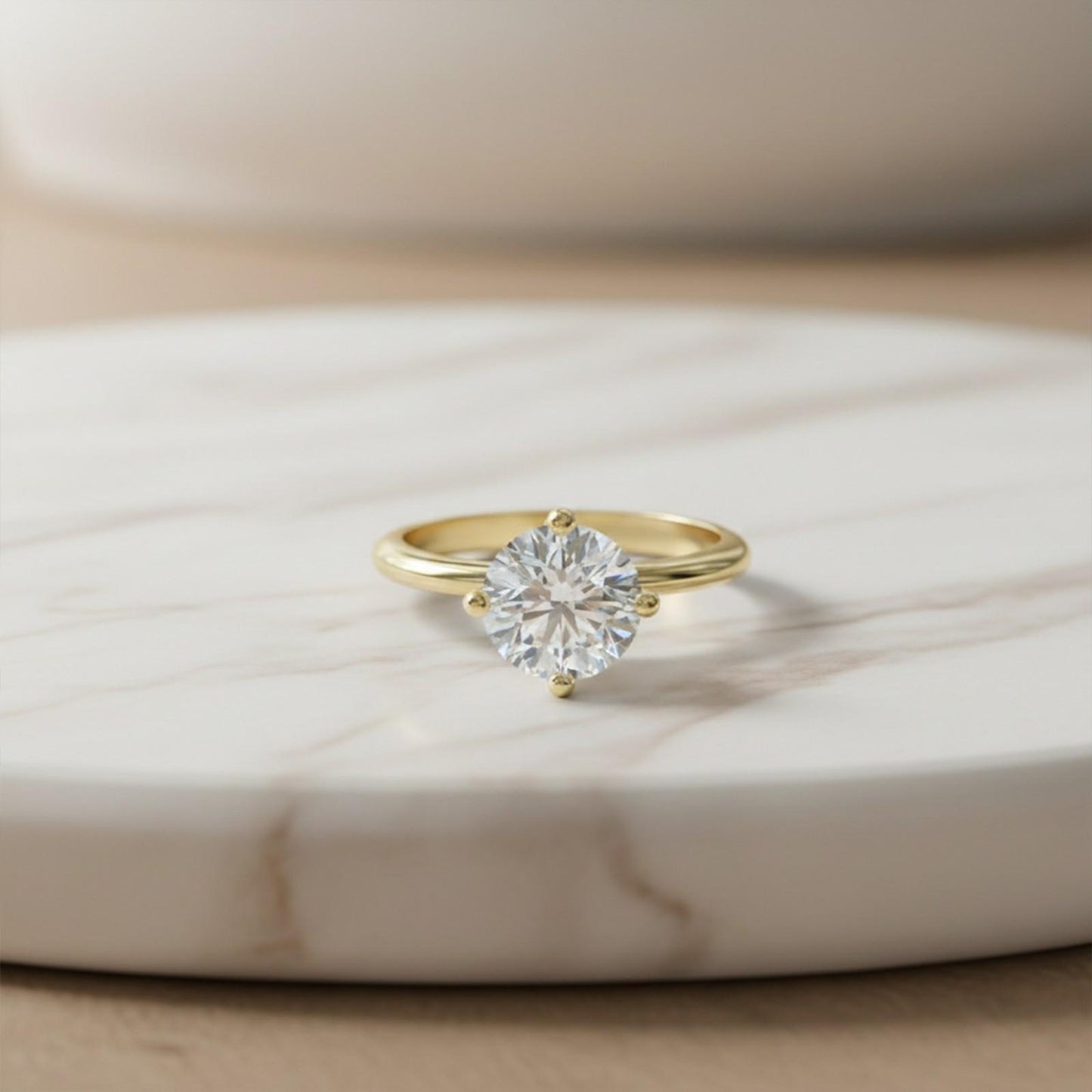 0.50Ctw Round Moissanite Centered Ring