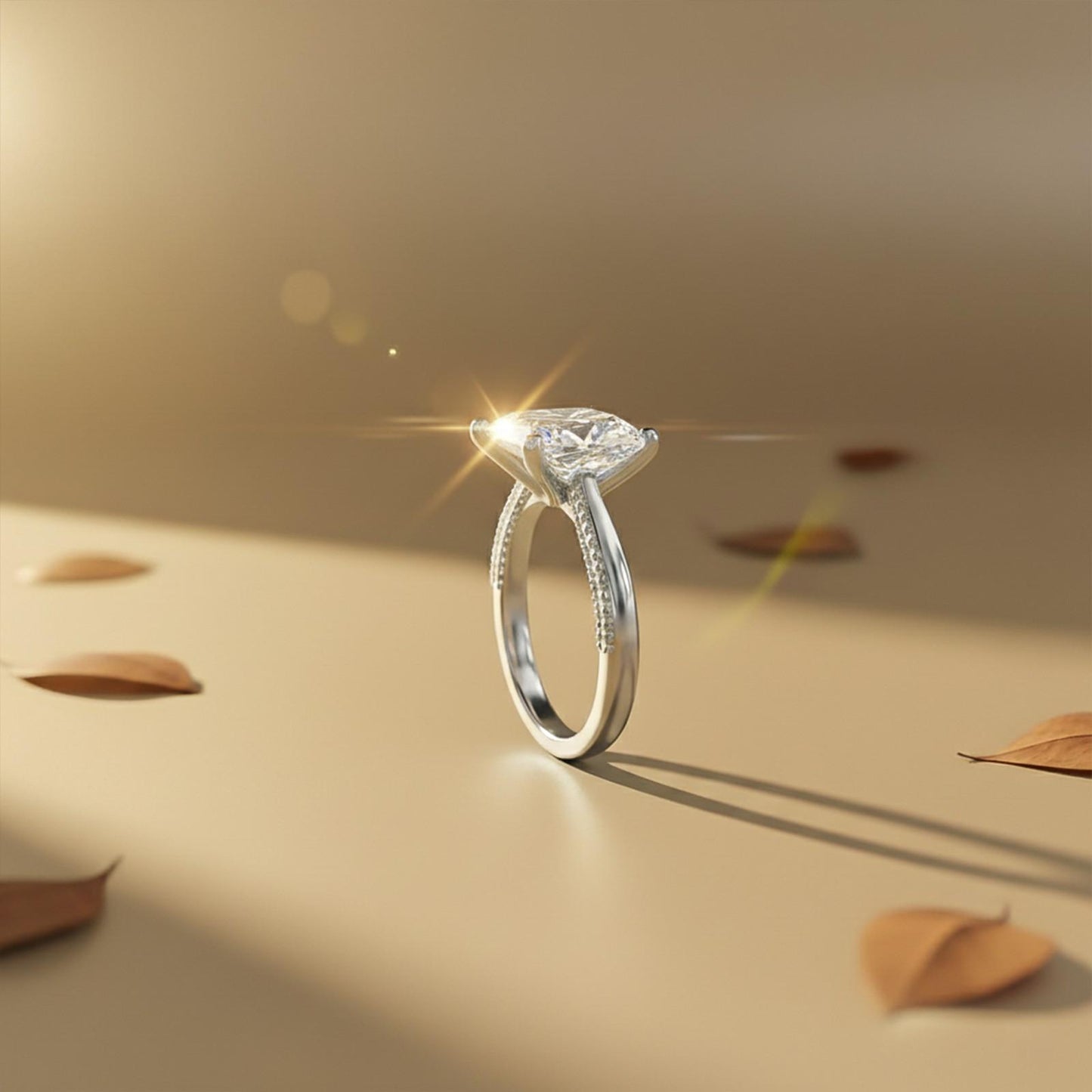 1Ctw Moissanite Marquise Refined Ring