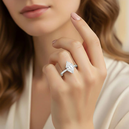 1Ctw Moissanite Marquise Refined Ring