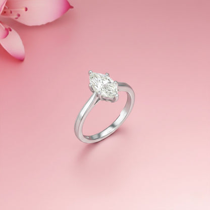 1Ctw Moissanite Marquise Refined Ring