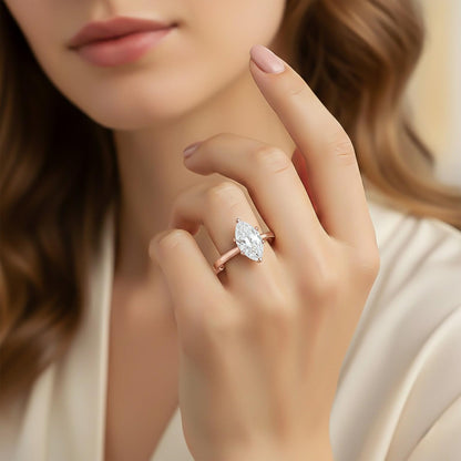 1Ctw Moissanite Marquise Refined Ring