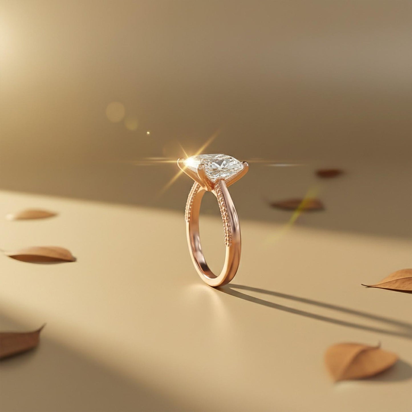 1Ctw Moissanite Marquise Refined Ring