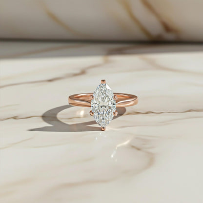 1Ctw Moissanite Marquise Refined Ring