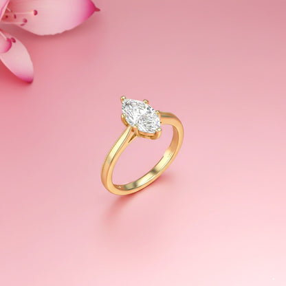 1Ctw Moissanite Marquise Refined Ring