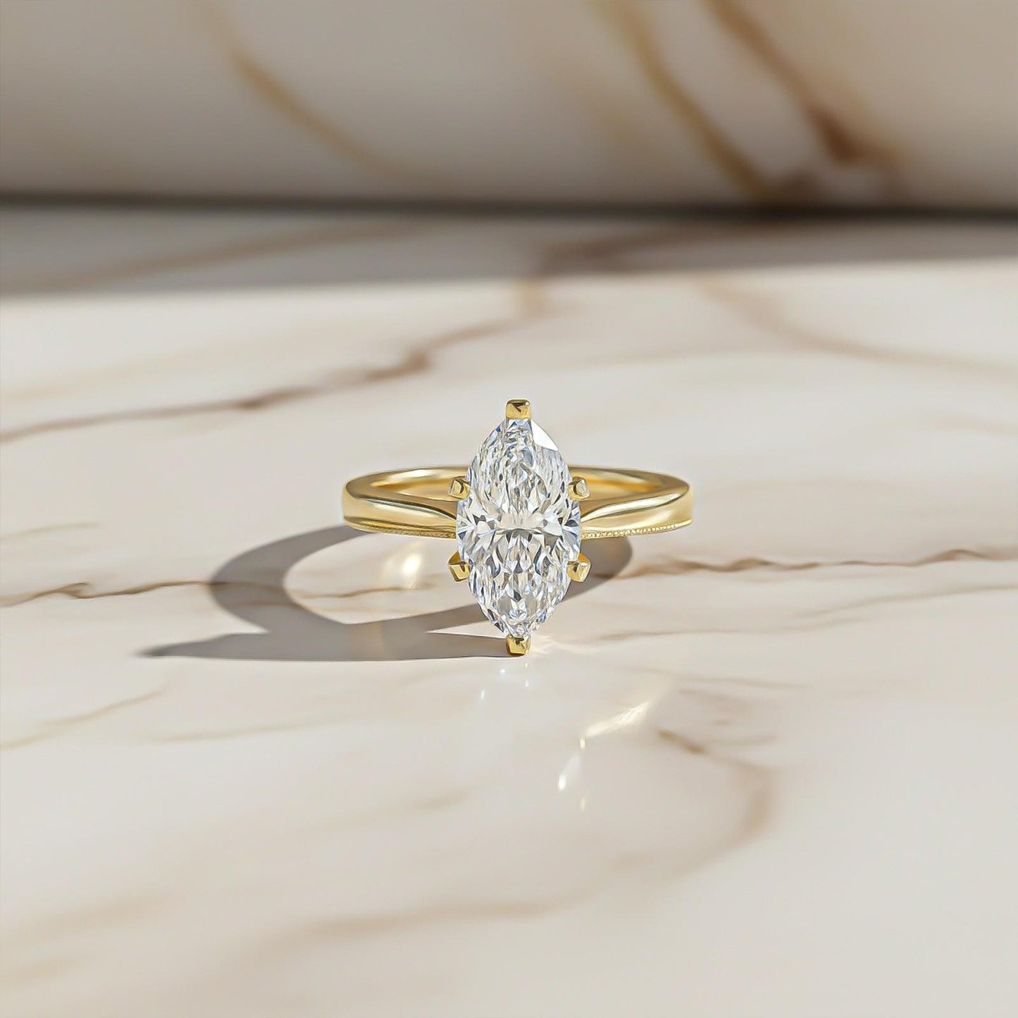 1Ctw Moissanite Marquise Refined Ring