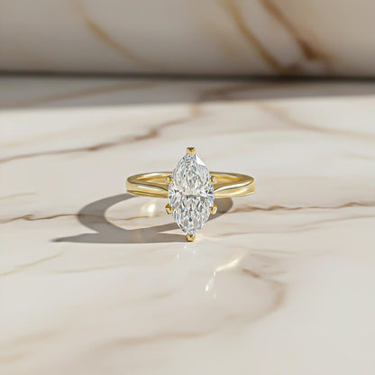 1Ctw Moissanite Marquise Refined Ring