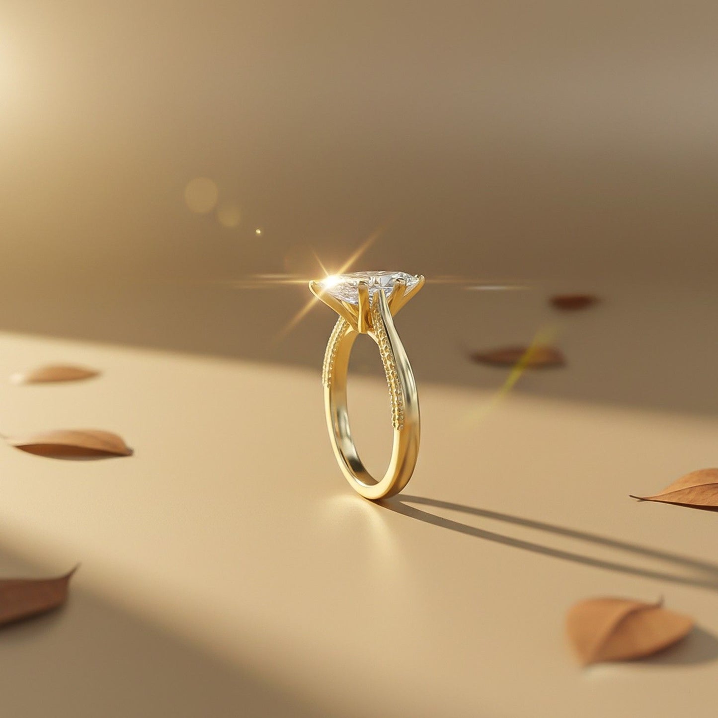 1Ctw Moissanite Marquise Refined Ring