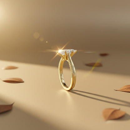 1Ctw Moissanite Marquise Refined Ring