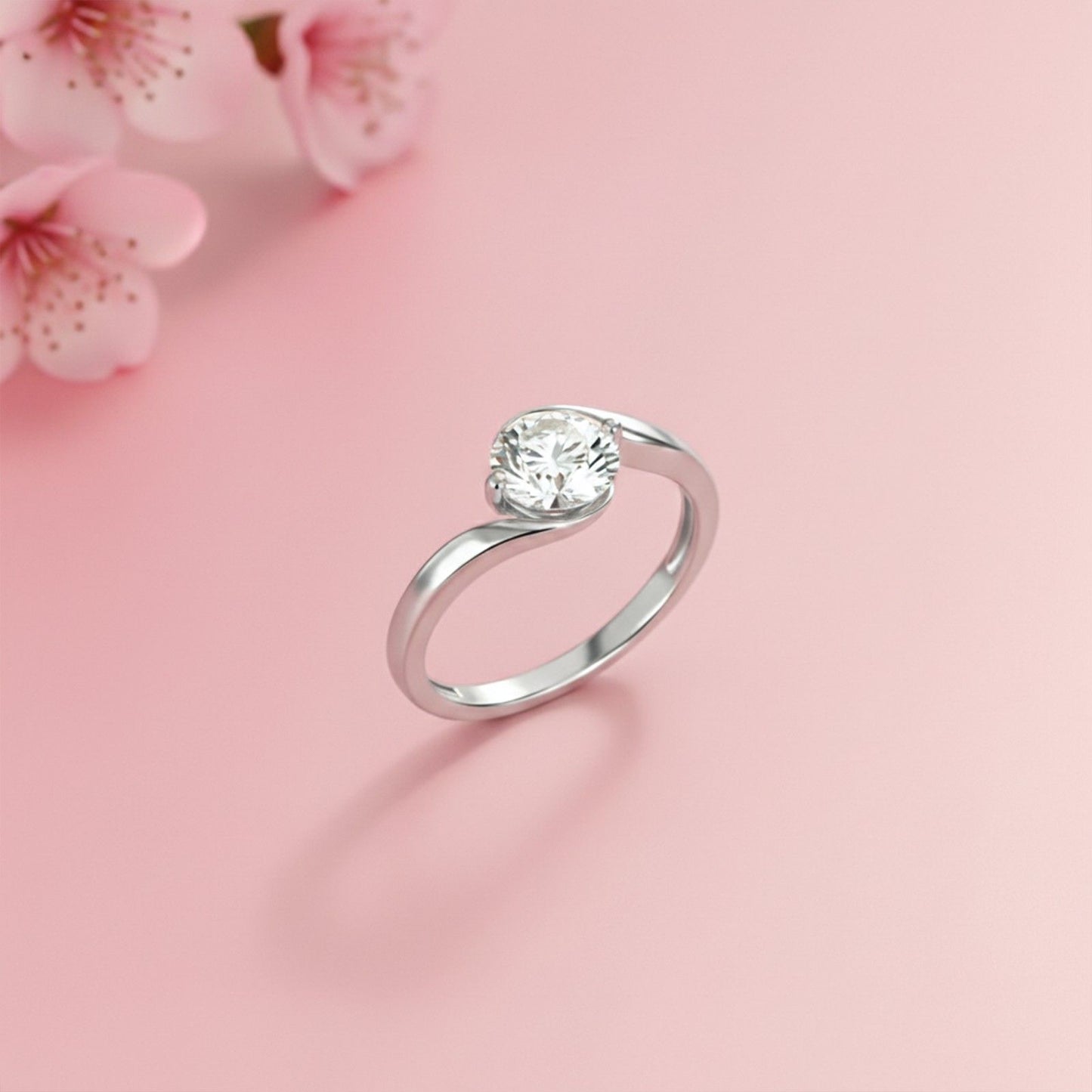 1.30Ctw Moissanite Round Yolo Ring