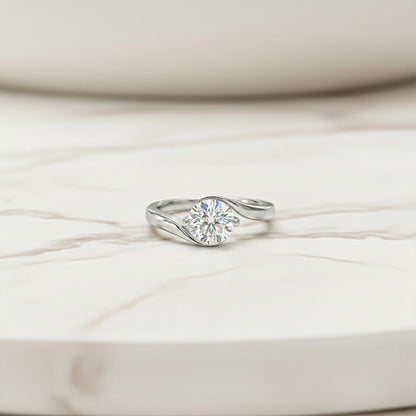 1.30Ctw Moissanite Round Yolo Ring