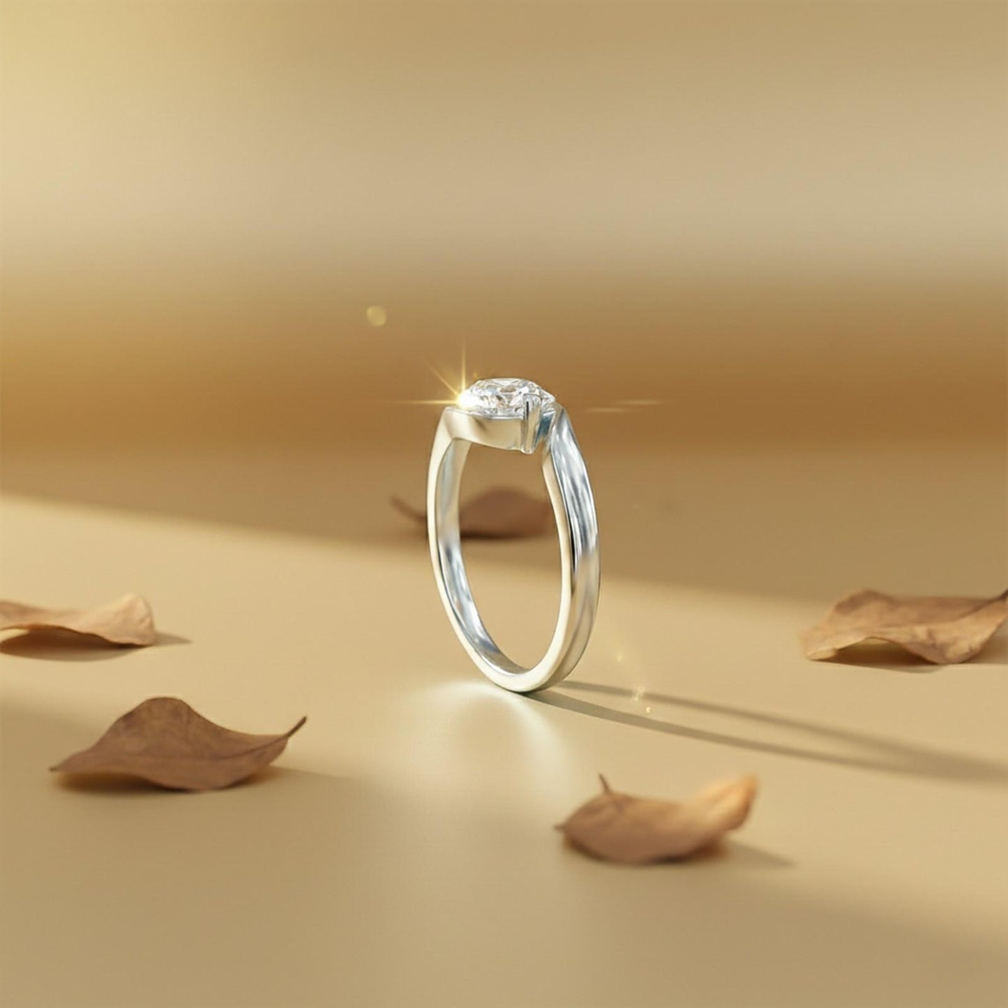 1.30Ctw Moissanite Round Yolo Ring