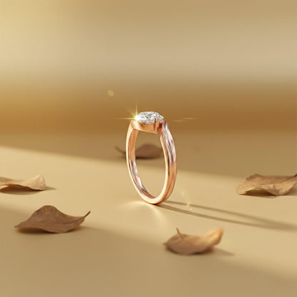 1.30Ctw Moissanite Round Yolo Ring