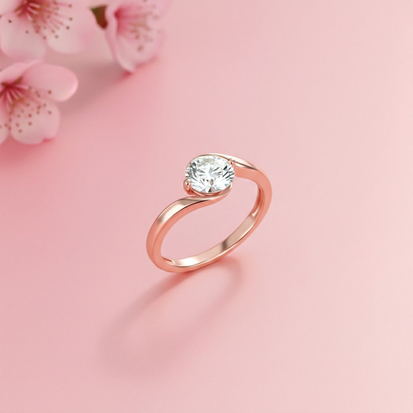 1.30Ctw Moissanite Round Yolo Ring