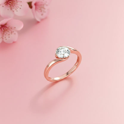 1.30Ctw Moissanite Round Yolo Ring