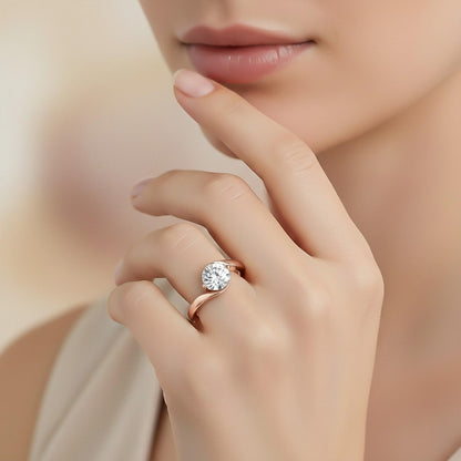 1.30Ctw Moissanite Round Yolo Ring