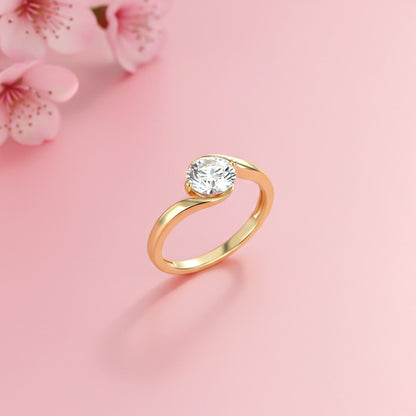 1.30Ctw Moissanite Round Yolo Ring