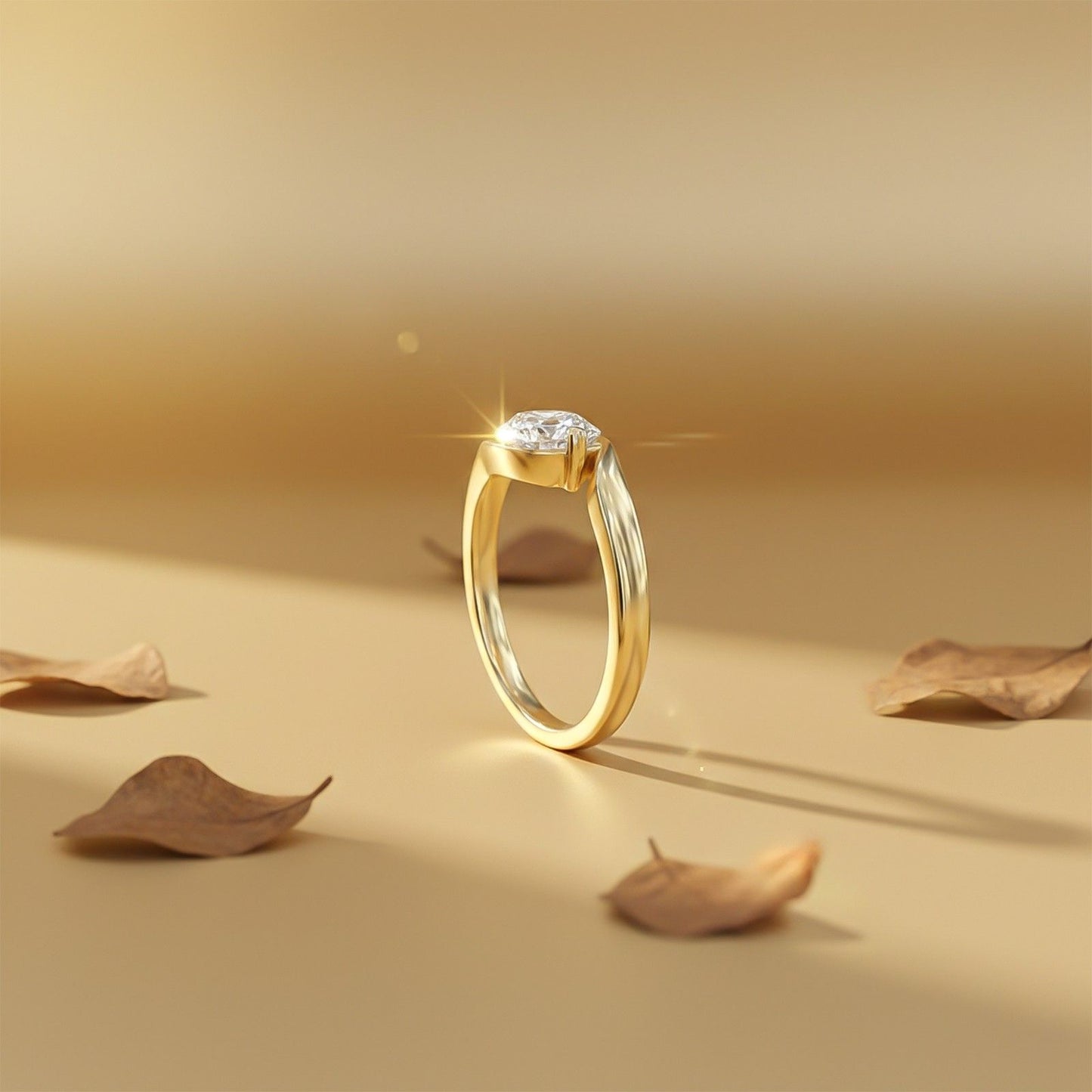 1.30Ctw Moissanite Round Yolo Ring