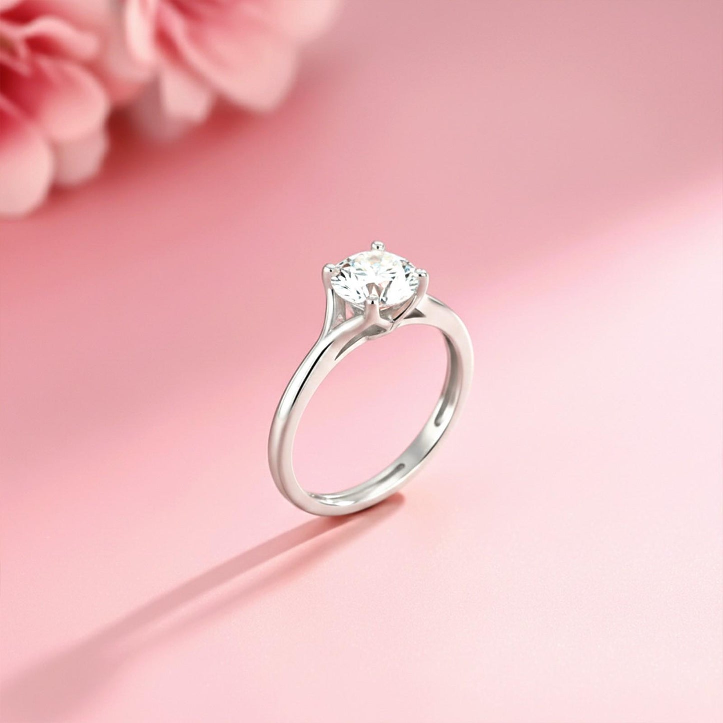 1.50Ctw Round Moissanite Crimson Ring