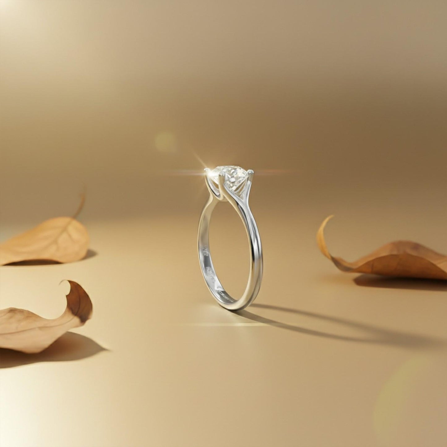 1.50Ctw Round Moissanite Crimson Ring