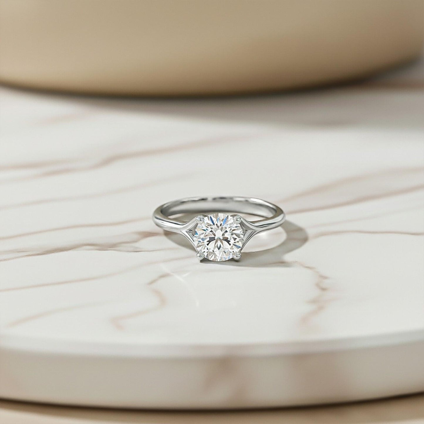 1.50Ctw Round Moissanite Crimson Ring