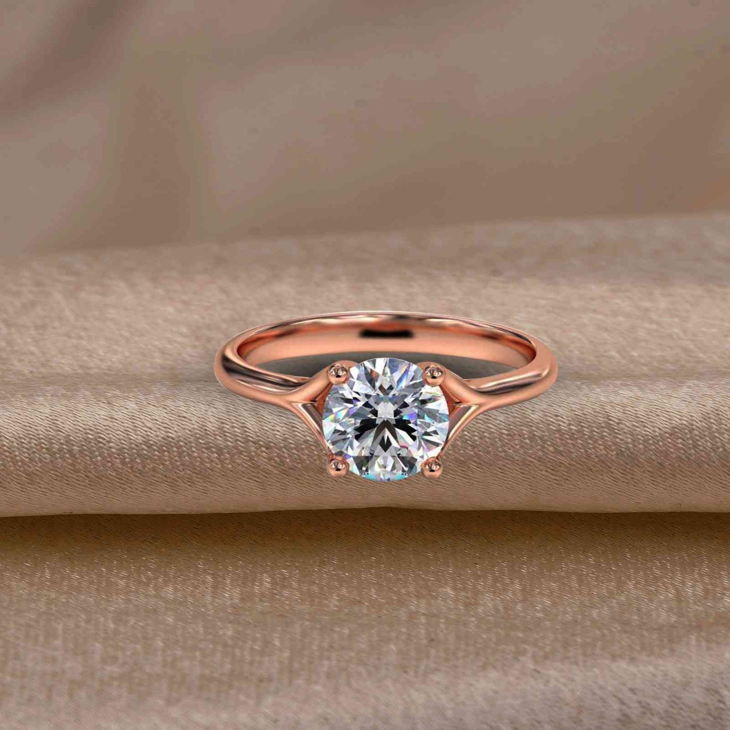 1.50Ctw Round Moissanite Crimson Ring