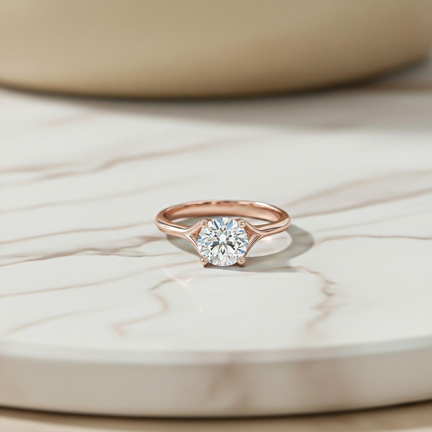 1.50Ctw Round Moissanite Crimson Ring