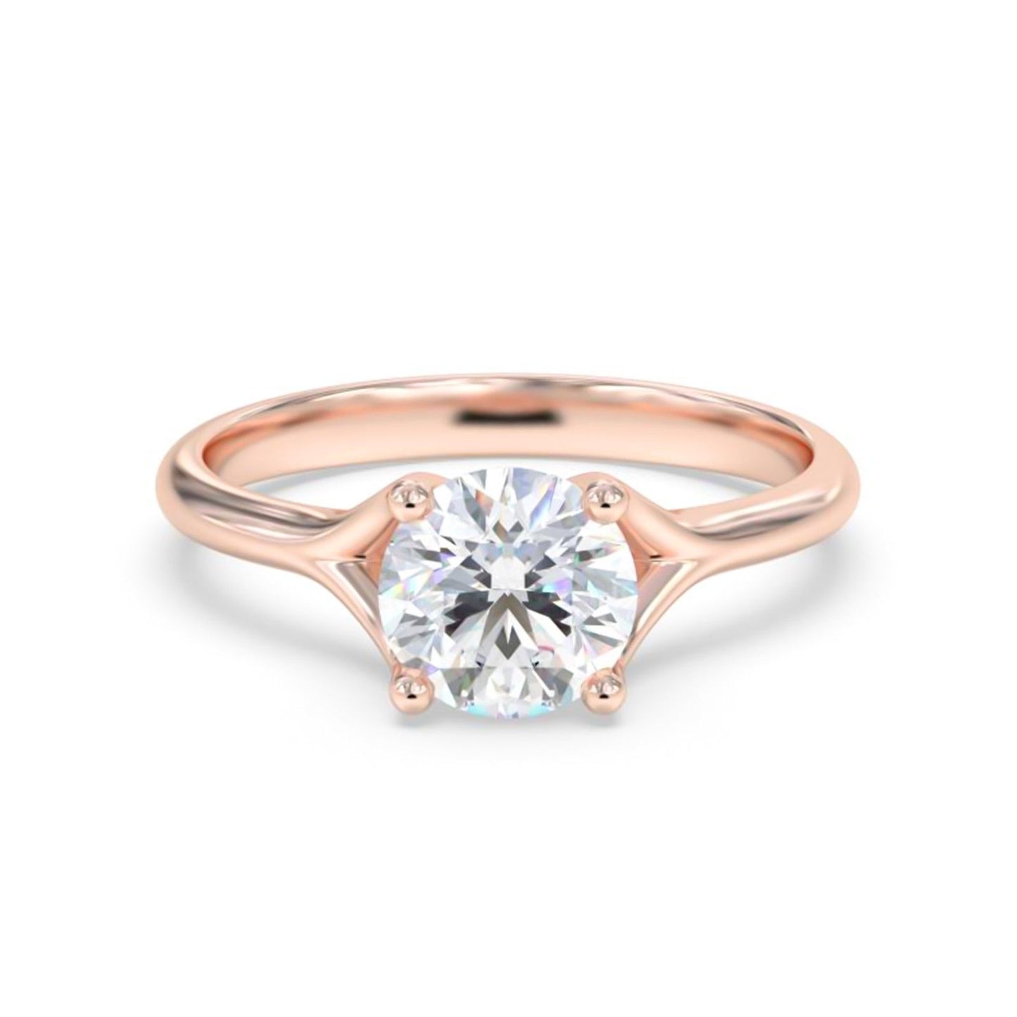 1.50Ctw Round Moissanite Crimson Ring
