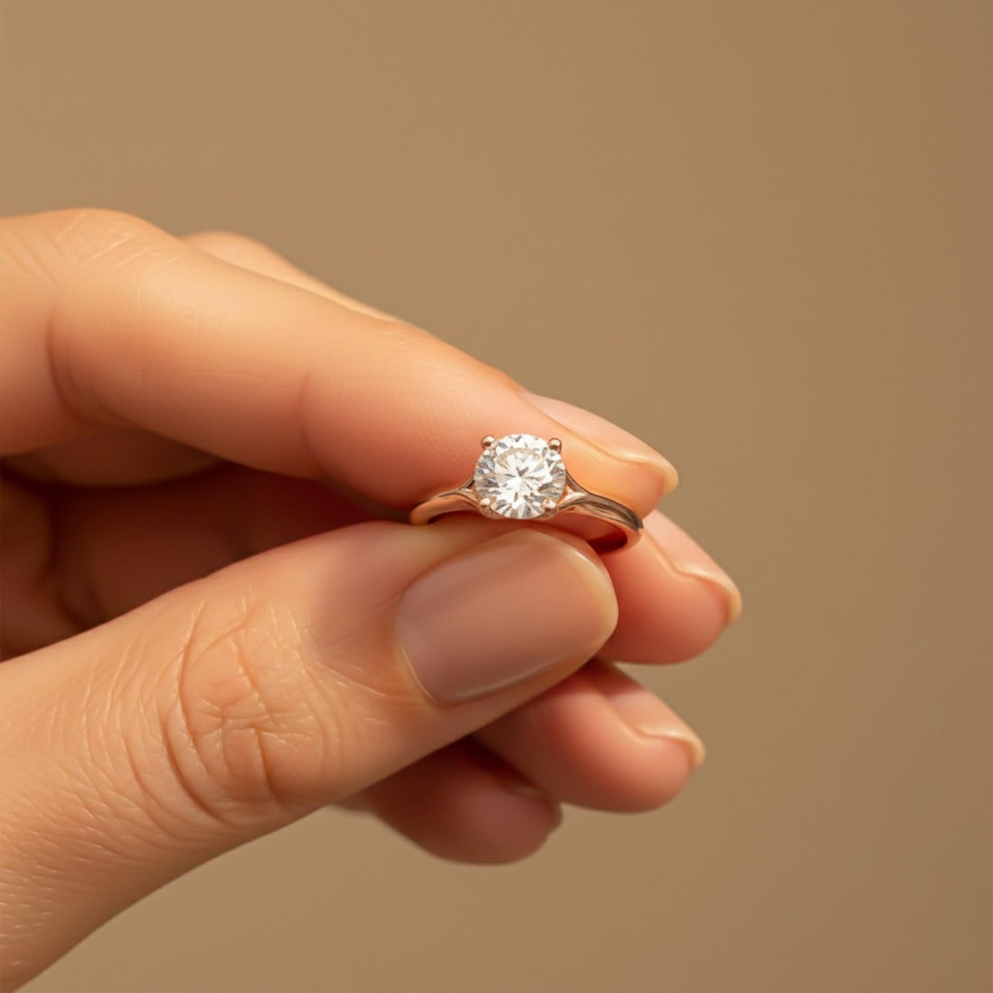 1.50Ctw Round Moissanite Crimson Ring