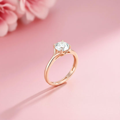 1.50Ctw Round Moissanite Crimson Ring