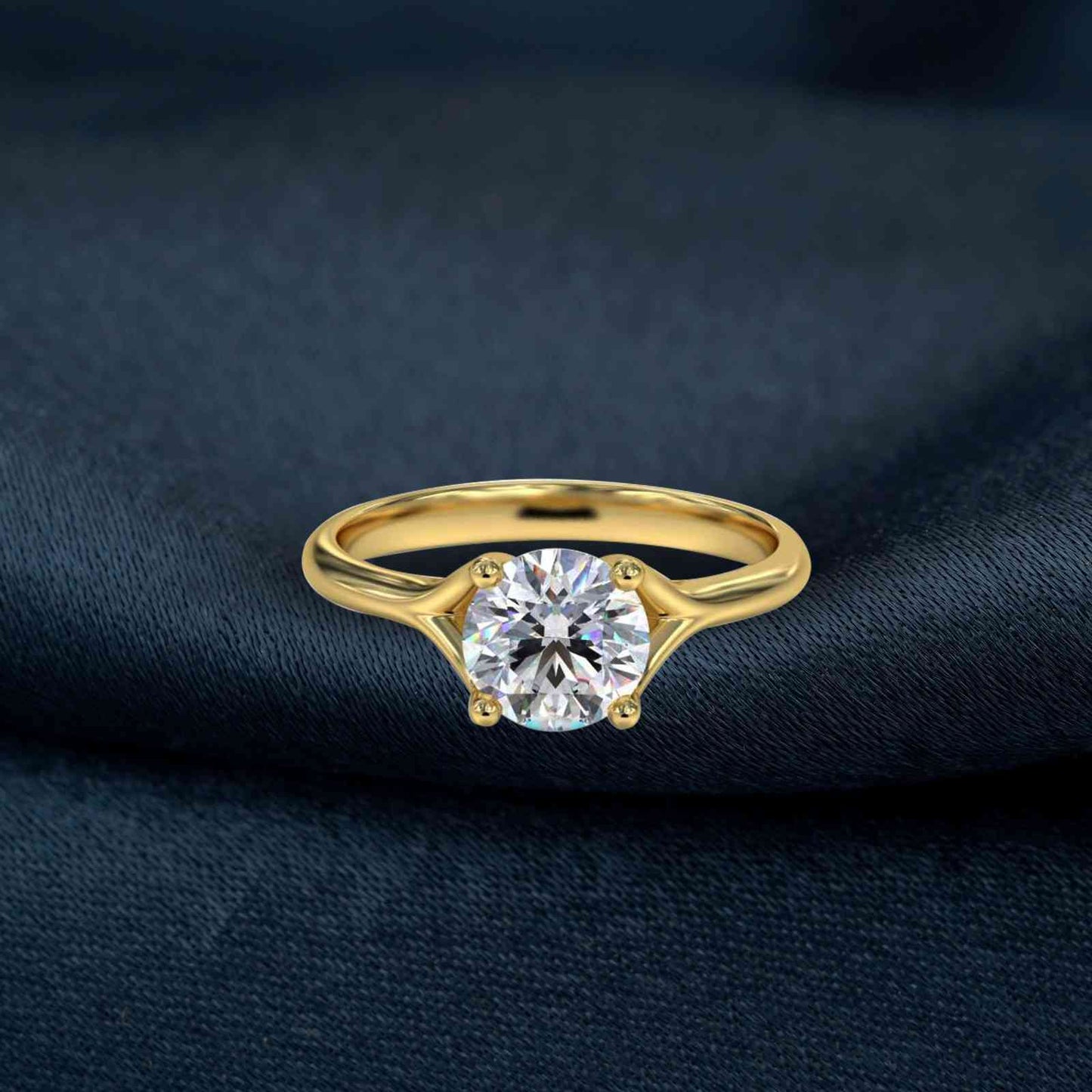 1.50Ctw Round Moissanite Crimson Ring