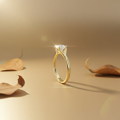 1.50Ctw Round Moissanite Crimson Ring